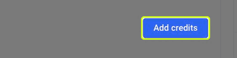 Кнопка Add credits в биллинге